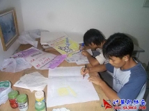 2003-10-08打字比赛宣传工作及网络维护情景